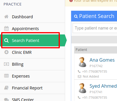 how_to_reach_patient_search_healcon_practice_software.png